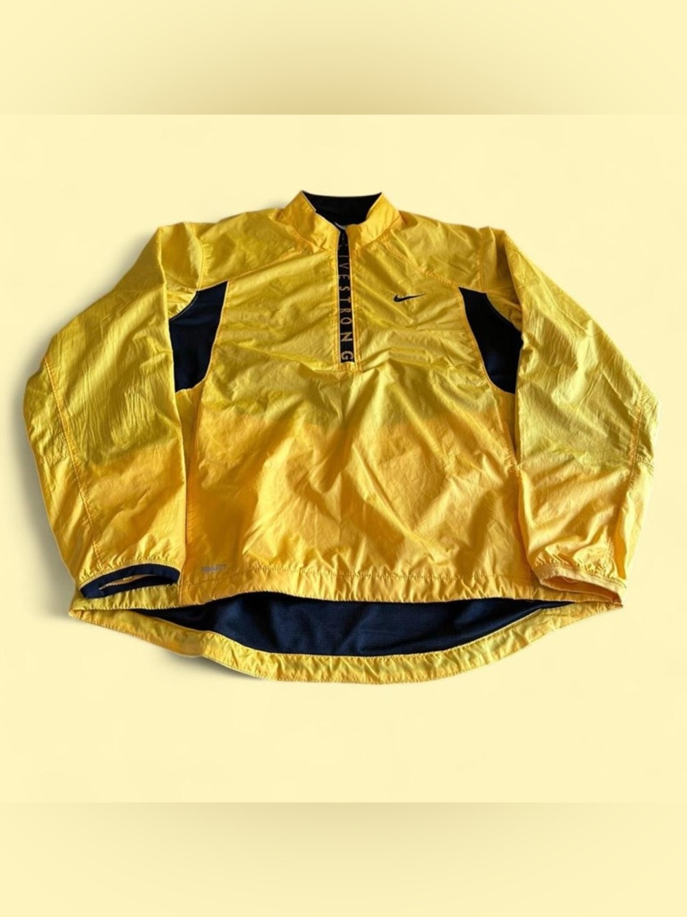 Vintage Nike Livestrong Yellow Black Half Zip Windbreaker Men’s L
